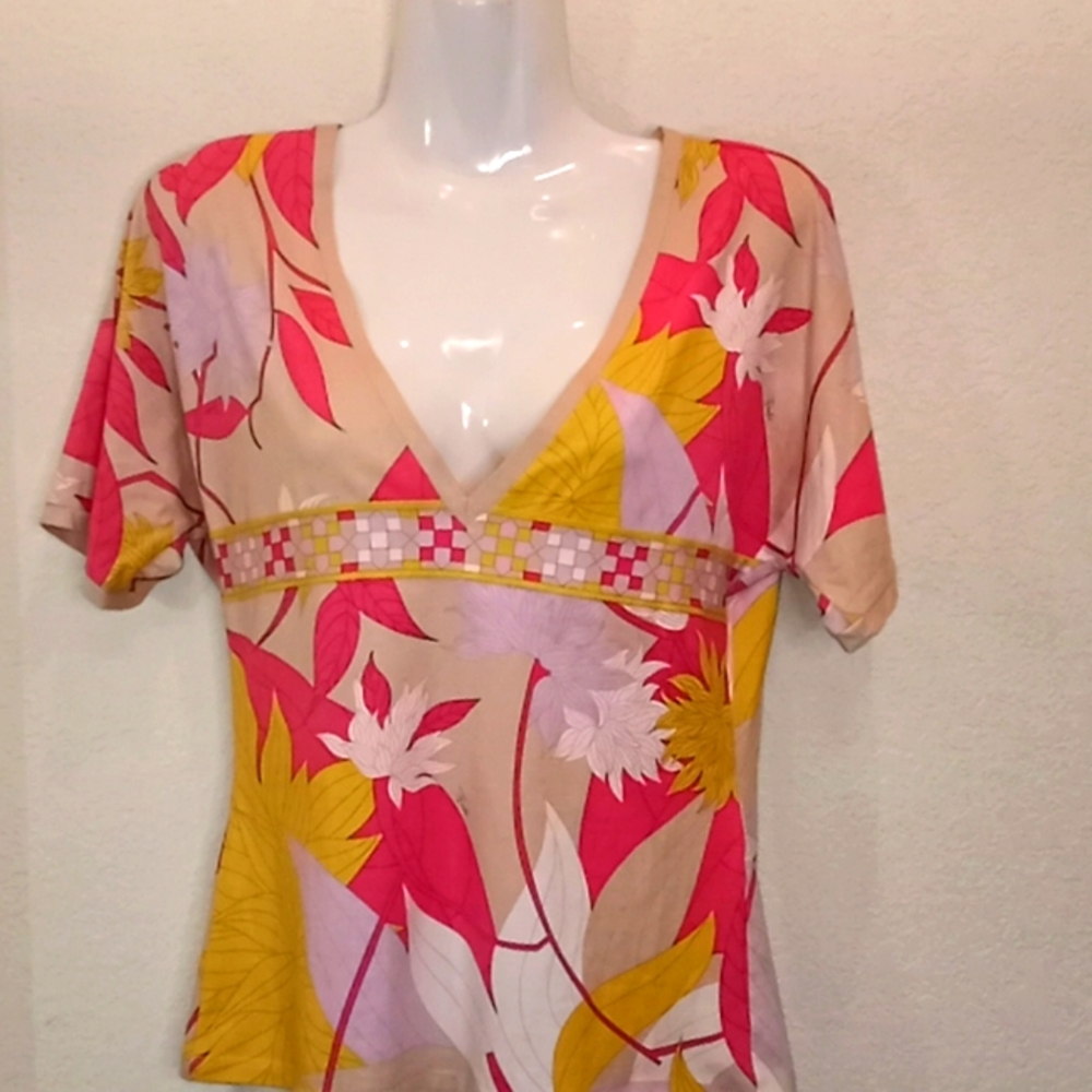 Emilio Pucci V Neck Printed Top